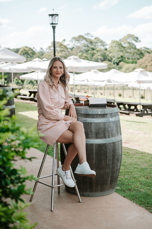 Lifestyle image for Boston Zip Sneaker - White Perf