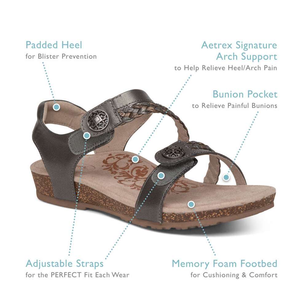 Jillian Braided Strap Sandal - Walnut