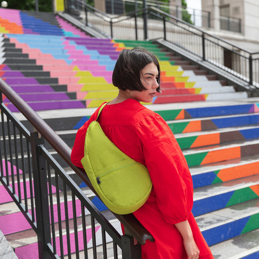 Lifestyle image for Textured Nylon Backpack - Limoncello