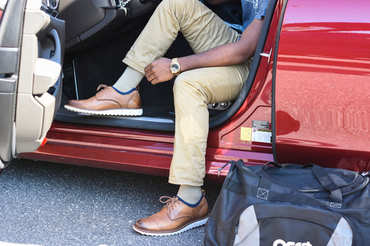 Lifestyle image for Travel Wellness Compression Socks - Natural